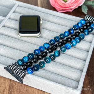 Blue Tiger Eye Stone Apple Watch Band