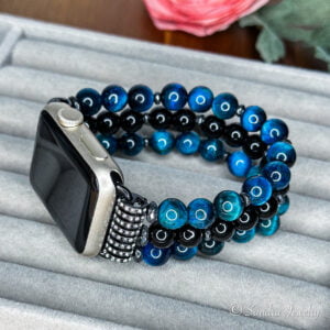 Blue Tiger Eye Stone Apple Watch Band