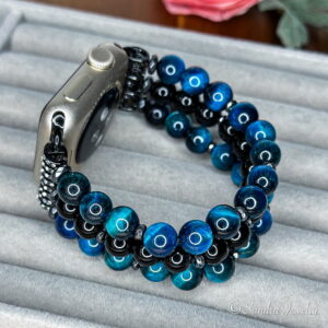 Blue Tiger Eye Stone Apple Watch Band