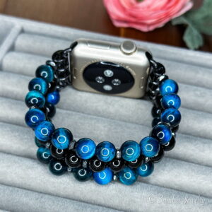 Blue Tiger Eye Stone Apple Watch Band