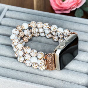 White Gold Howlite Spun Stone Apple Watch Band