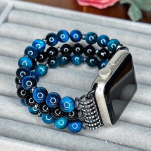 Blue Tiger Eye Stone Apple Watch Band