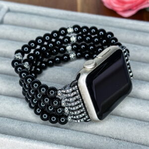 Black beaded Apple Watch Band