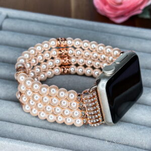 Apple Watch, rose gold beaded bracelet