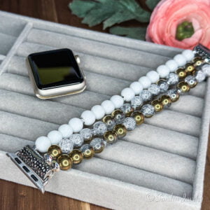 Gold Snow Cracked Crystal Glass Apple Watch Replacement Band