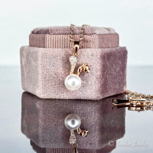 Cute Pearl and Crystal Rabbit Necklace