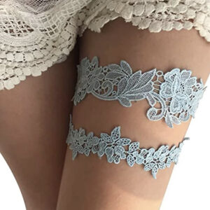 Classic Something Blue Garter Set for Weddings