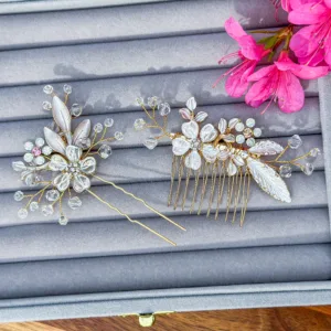 Flower Hair Comb and Pin Set - Stunning Wedding Hair Accessories