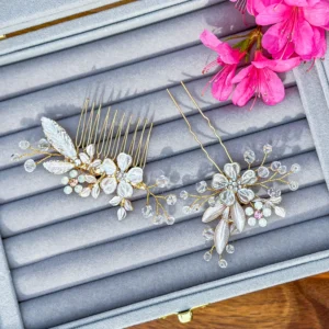 Flower Hair Comb and Pin - Stunning Bridal Hair Accessories