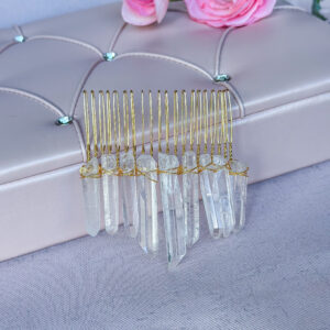 Handmade Clear Crystal Hair Comb for Bride