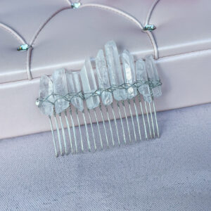 Handmade Clear Crystal Hair Comb for Bride