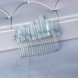 Handmade Clear Crystal Hair Comb for Bride