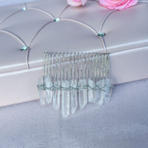 Handmade Clear Crystal Hair Comb for Bride