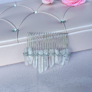 Handmade Clear Crystal Hair Comb for Bride