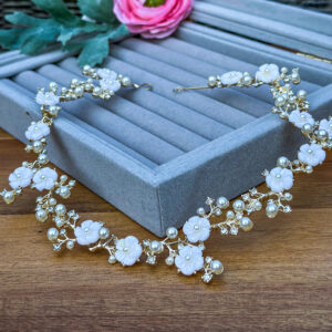 Gold Flowers Bridal Headband