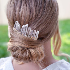 Handmade Clear Crystal Hair Comb for Bride