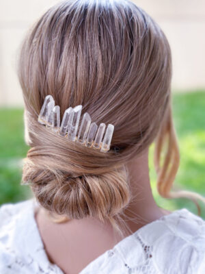 Handmade Clear Crystal Hair Comb for Bride