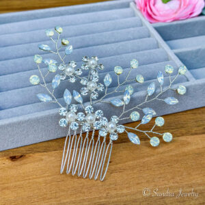 Blue Opal Wedding Flower Headpiece