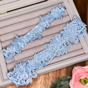 Classic Something Blue Garter Set for Weddings