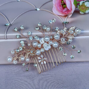 rose gold hair comb