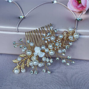 Gold Flower Bridal Hair Comb