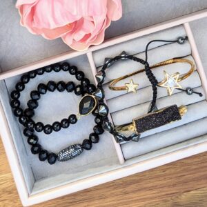 Black Slice Bracelets Set