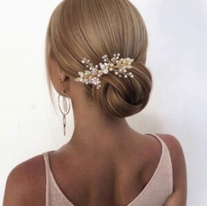 Bridal Hair Comb with Pearl and Rhinestone