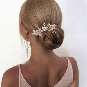 Bridal Hair Comb with Pearl and Rhinestone