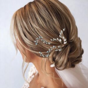 Sparkling Long Hair Pins with Clear Crystals