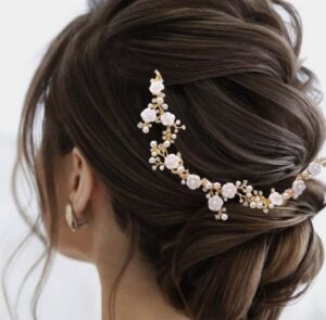 Gold Flowers Bridal Headband