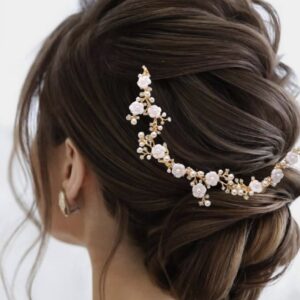 Gold Flowers Bridal Headband