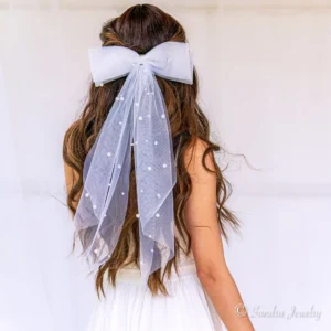 Bridal Pearl Bow Veil