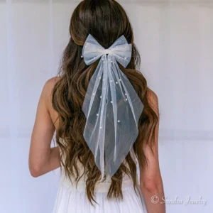 Bridal Pearl Bow Veil