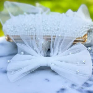 Bridal Pearl Bow Veil