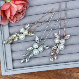 Pearl and Crystal Bridal Hairpins