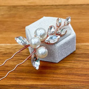 Pearl and Crystal Bridal Hairpins