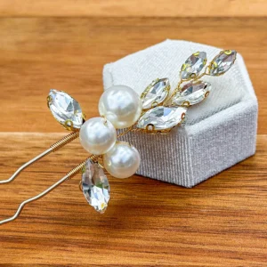 Pearl and Crystal Bridal Hairpins