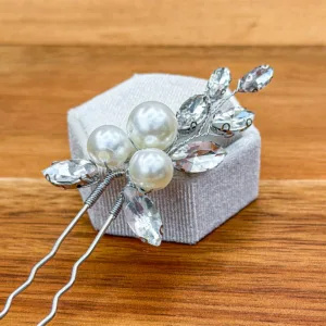 Pearl and Crystal Bridal Hairpins