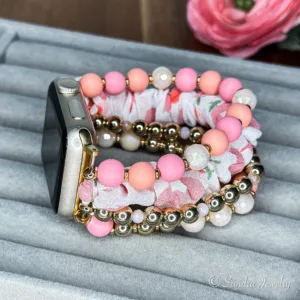 Beads and Fabric Bracelet