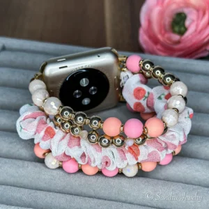 Beads and Fabric Bracelet