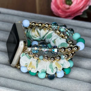 Beads and Fabric Bracelet