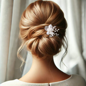 Flower Bridal Hair Comb featuring delicate flowers, pearls, and crystals. Perfect for weddings, proms, and special occasions.